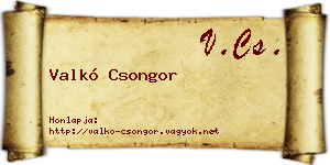 Valkó Csongor névjegykártya